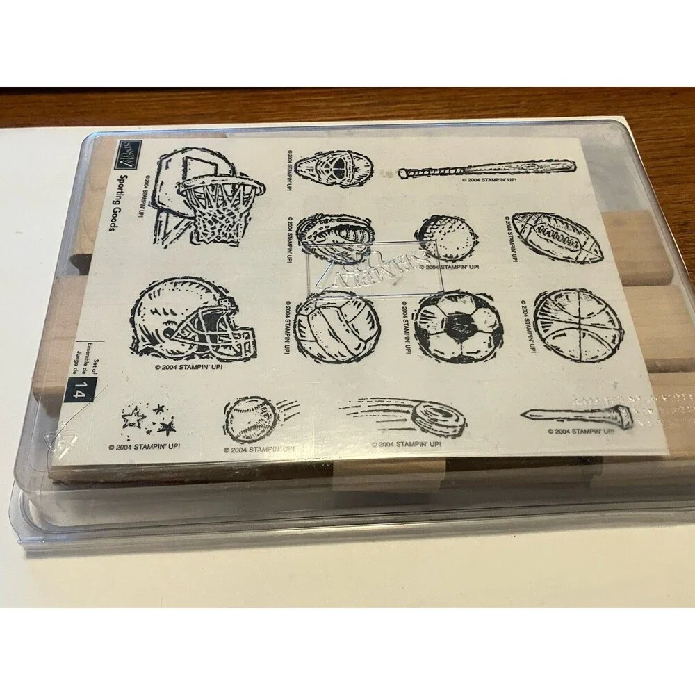 Stampin Up Sporting Goods Collection Of 14 Stamps Football Soccer Golf